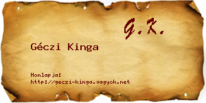 Géczi Kinga névjegykártya